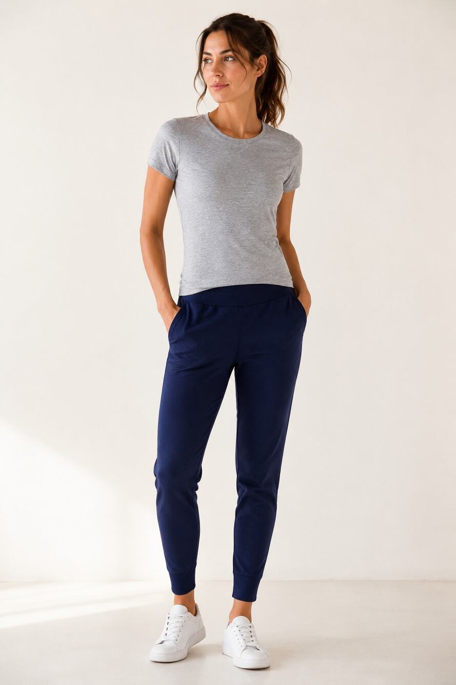 Lululemon Navy Blue Tapered Jogger Pants Womens Size 4 Stretch Athletic